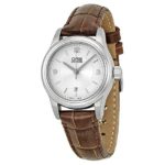 Oris Classic Date Silver Dial Leather Strap Ladies Watch