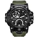 Lomanda Men’s Sports Analog Quartz Watch Dual Display Waterproof 50 Resistant Digital Watches with LED Backlight