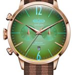 Welder Moody Brown Reversible Nylon Dual Time Rose Gold-Tone Watch with Date 42mm