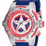 Invicta Men’s Marvel Stainless Steel Quartz Watch with Silicone Strap, Blue, 30 (Model: 26894)