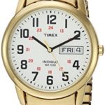 Timex Men’s T2N092 Easy Reader Gold-Tone Extra-Long Stainless Steel Expansion Band Watch