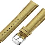 MICHELE Women’s MS18AA430546 18 mm Leather Gold Band