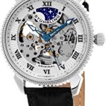 Stuhrling Original Men’s 835.01 Special Reserve Automatic Skeleton Stainless Steel Watch with Black Leather Band