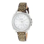 Coach Women’s 14502768 Tatum Signature Fabric Leather Silver Tone Glitz Watch