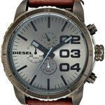 Diesel Men’s DZ4210 Advanced Gunmetal-Tone Stainless Steel Watch with Brown Leather Band
