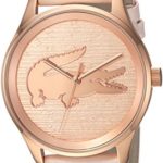 Lacoste Women’s Victoria Stainless Steel Quartz Watch with Leather Strap, Pink, 19 (Model: 2000997)