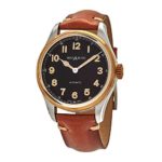 Montblanc Watch 1858 Automatic Black dial Brown Leather Strap