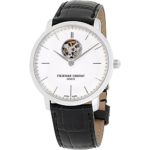 Frederique Constant Men’s Slimline Auto Heart Beat Stainless Steel Automatic-self-Wind Watch with Leather Calfskin Strap, Black, 20 (Model: FC-312S4S6)