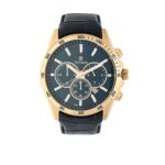 Titan Men’s Contemporary Chronograph, Multi Function,Work Wear,Gold, Silver Metal, Leather Strap, Mineral Crystal, Quartz, Analog, Water Resistant Wrist Watch