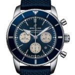 Breitling Superocean Heritage II B01 Chronograph 44 Steel Men’s Watch on Blue Aero Classic Rubber Strap AB0162161C1S1