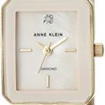 Anne Klein Women’s AK/3304LPGB Diamond-Accented Gold-Tone and Light Pink Ceramic Bracelet Watch
