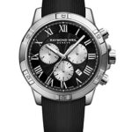 Raymond Weil Men’s Tango Stainless Steel Quartz Watch with Rubber Strap, Black, 20 (Model: 8560-SR-00206)