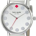 kate spade new york Women’s 1YRU0733 Metro Dot Stainless Steel Watch with Textured-Leather Band
