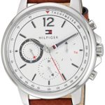 Tommy Hilfiger Men’s Casual Stainless Steel Quartz Watch with Leather Strap, Brown, 20 (Model: 1791531)