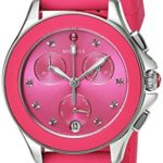 MICHELE Women’s Cape Topaz Stainless Steel Quartz Watch with Silicone Strap, Pink, 16 (Model: MWW27C000010)