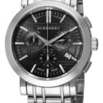 Burberry Men’s BU1360 Heritage Silver Tone Stainless Steel Bracelet Dark Grey Dial Chronograph Watch