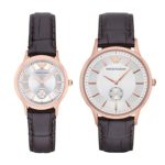 Emporio Armani Dress Watch Gift Set Three-Hand Silver-Tone Stainless Steel Watch AR9041