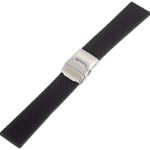 Hadley-Roma 22mm ‘Men’s’ Silicone Watch Strap, Color:Black (Model: MS3367RA 220)