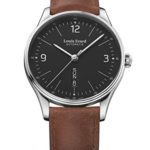 Louis Erard Men’s Analogue Automatic Watch Heritage Collection Black Dial Brown Strap 72288AA02