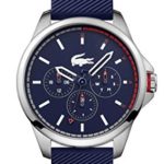 Lacoste Stainless Steel Quartz Watch with Rubber Strap, Blue, 22 (Model: 2010979)