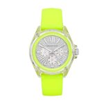 Michael Kors Women’s Wren Stainless Steel Quartz Watch with Silicone Strap, Yellow, 20 (Model: MK6678)