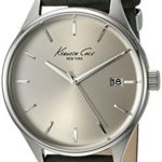 Kenneth Cole New York Men’s ‘Classic’ Quartz Stainless Steel and Green Leather Dress Watch (Model: 10029308)