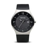 BERING Time 14440-402 Mens Solar Collection Watch with Calfskin Band and Scratch Resistant Sapphire Crystal. Designed in Denmark.
