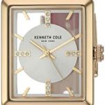 Kenneth Cole New York Women’s Transparency Stainless Steel Japanese-Quartz Watch with Leather Strap, red, 15.1 (Model: KC50859005)