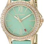 Juicy Couture Black Label Women’s JC/1068MIGB Swarovski Crystal Accented Gold-Tone and Mint Green Shimmer Resin Bangle Watch