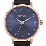NIXON Arrow Leather A1103 – Rose Gold/Storm – 62M Water Resistant Women’s Analog Classic Watch (38mm Watch Face, 17.5mm Stainless Steel Band)