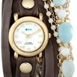 La Mer Collections Women’s LMMULTI7005 Venetian Stones Multichain Leather Wrap Watch