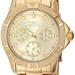 Invicta Women’s Angel Quartz Watch with Stainless-Steel Strap, Gold, 20 (Model: 21766)