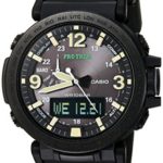 Casio Men’s ‘PRO TREK’ Quartz Resin and Silicone Casual Watch, Color:Black (Model: PRG-600Y-1CR)