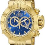 Invicta Men’s 14501 Subaqua Noma III Chronograph Blue Dial 18k Gold Ion-Plated Stainless Steel Watch