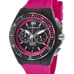 Technomarine Tm-110016 Women’s Cruise Chrono Hot Pink Silicone Black Dial & Silicone Cover Watch