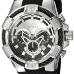 Invicta Men’s Bolt Stainless Steel Quartz Watch with Silicone Strap, Black, 32 (Model: 24691)