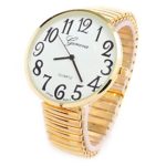 Gold Super Large Face Stretch Band Fashion Watch