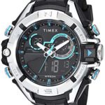 Timex Men’s TW5M23000 DGTL Guard Bold Combo 47mm Black/Silver-Tone/Blue Resin Strap Watch