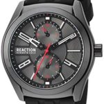 Kenneth Cole REACTION Men’s Dress Sport Japanese-Quartz Watch with Silicone Strap, Black, 21.4 (Model: RK50900003)