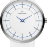 Danish Design Women’s Quartz Watch with White Dial Analogue Display and Black Leather Strap DZ120154
