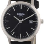 Boccia B3180-02 Ladies Titanium Black Leather Strap Watch