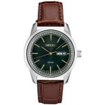 Seiko Men’s Stainless Steel Japanese Quartz Leather Calfskin Strap, Brown, 0 Casual Watch (Model: SNE529)