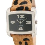 Pedre Women’s Silver-Tone Watch with Faux Leopard Fur Strap # 7610SKX-Faux Leopard Fur