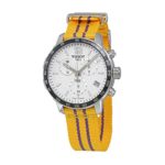 Tissot Men’s ‘Quickster’ Swiss Quartz Stainless Steel and Nylon Watch, Color:Yellow (Model: T0954171703705)