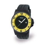3535-10 Boccia Titanium Mens Watch in Black & Yellow