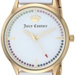 Juicy Couture Black Label Women’s JC/1084GPWT Swarovski Crystal Accented Gold-Tone and White Resin Bangle Watch