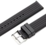 Hadley-Roma 22mm ‘Men’s’ Rubber Watch Strap, Color:Black (Model: MS3470RA 220)