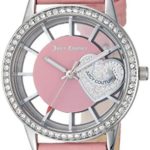 Juicy Couture Black Label Women’s Swarovski Crystal Accented Pink Leather Strap Watch