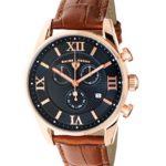 Swiss Legend Men’s Belleza Analog Swiss Quartz Watch Black Dial and Rose Gold Stainless Steel Case with Brown Leather Strap 22011-RG-01-BR