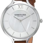 Kenneth Cole New York Women’s Quartz Stainless Steel and Leather Casual Watch, Color:Brown (Model: KC15187005)